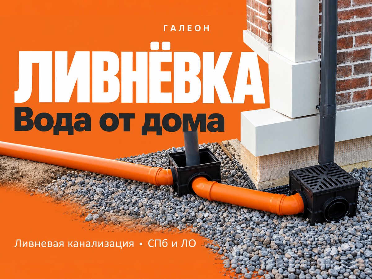 Ливневая канализация у дома в СПб и ЛО — Галеон