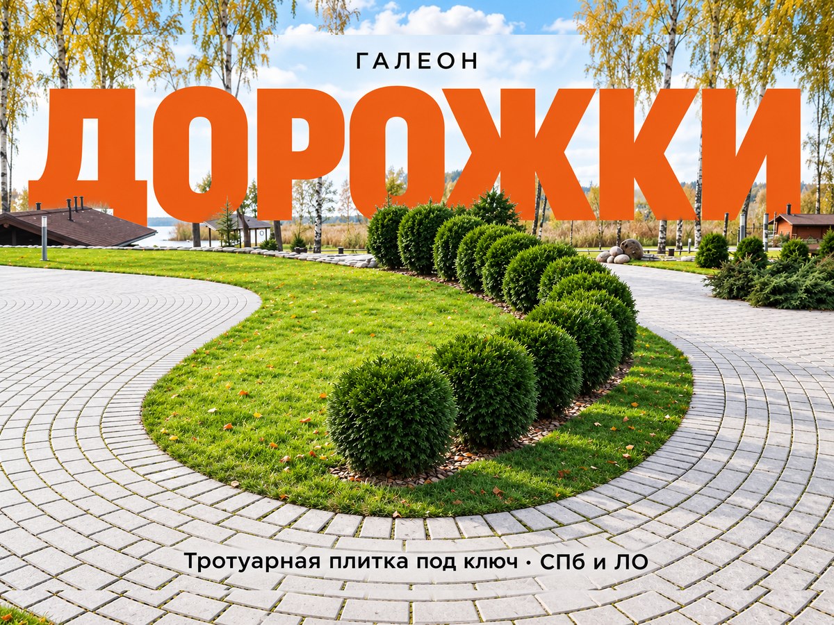 Дорожки из тротуарной плитки под ключ в СПб и ЛО — Галеон